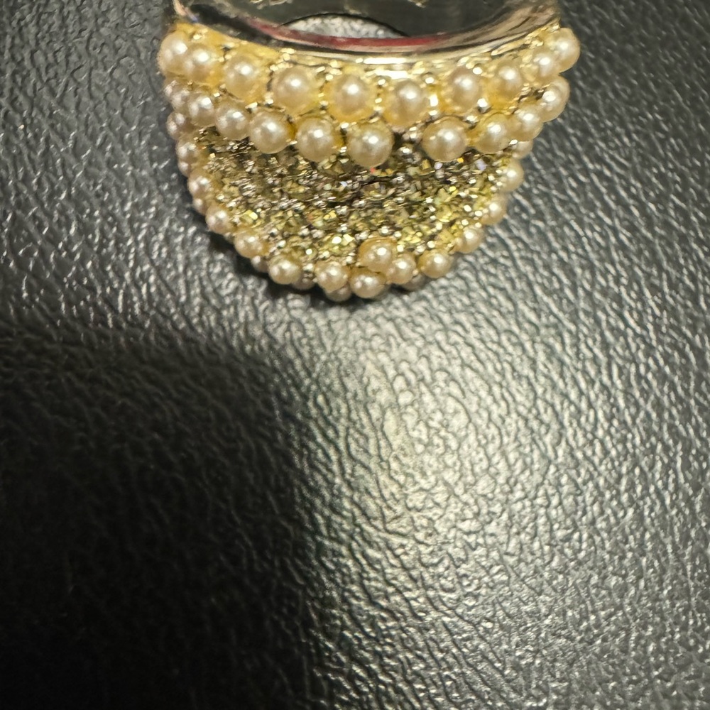 Camille Lucie crystal Swarovski and Pearl combination ring Sz 7.5 - Picture 10 of 16